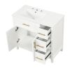 36" Bathroom Vanity with Sink Top, Bathroom Vanity Cabinet with Two Doors and Three Drawers, Solid Wood , MDF Boards ,One Package