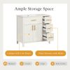 36" Bathroom Vanity with Sink Top, Bathroom Vanity Cabinet with Two Doors and Three Drawers, Solid Wood , MDF Boards ,One Package