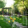 Metal Garden Arch W55'' x H94.5'' Garden Arbor Trellis Climbing Plants Support Rose Arch Outdoor Arch White