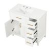 36" Bathroom Vanity with Sink Top, Bathroom Vanity Cabinet with Two Doors and Three Drawers, Solid Wood , MDF Boards ,One Package