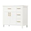 36" Bathroom Vanity with Sink Top, Bathroom Vanity Cabinet with Two Doors and Three Drawers, Solid Wood , MDF Boards ,One Package