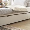 Single bunk bed with drag bed white twin wooden bed pine particle board drag bed