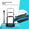 3 Piece Luggage Sets ABS Lightweight Suitcase with Two Hooks, Spinner Wheels, TSA Lock, (20/24/28) Turquoise