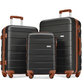 Luggage Sets New Model Expandable ABS Hardshell 3pcs Clearance Luggage Hardside Lightweight Durable Suitcase sets Spinner Wheels Suitcase with TSA Loc (Color: as Pic)