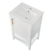 20" Bathroom Vanity with Sink, Bathroom Cabinet with Soft Closing Door, Storage Rack and Open Shelf