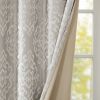 Knitted Jacquard Damask Total Blackout Grommet Top Curtain Panel