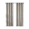 Knitted Jacquard Damask Total Blackout Grommet Top Curtain Panel